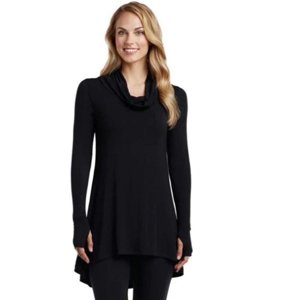 Cuddl Duds Womens sz M Casual Classic Grungecore Stretch Long Sleeve Cowl Tunic - Picture 10 of 11